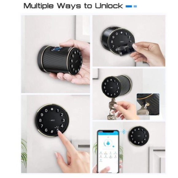 LOQRON Smart Door Knob, Keyless Entry Biometric Door Knobs, 5-in-1 Electric Digi - Picture 4 of 11